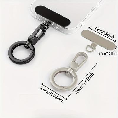Stainless Steel Phone Lanyard Clip Patch 360° Rotatable Anti-lost Phone Case Hanging Rope Snap Detachable Ultra-thin