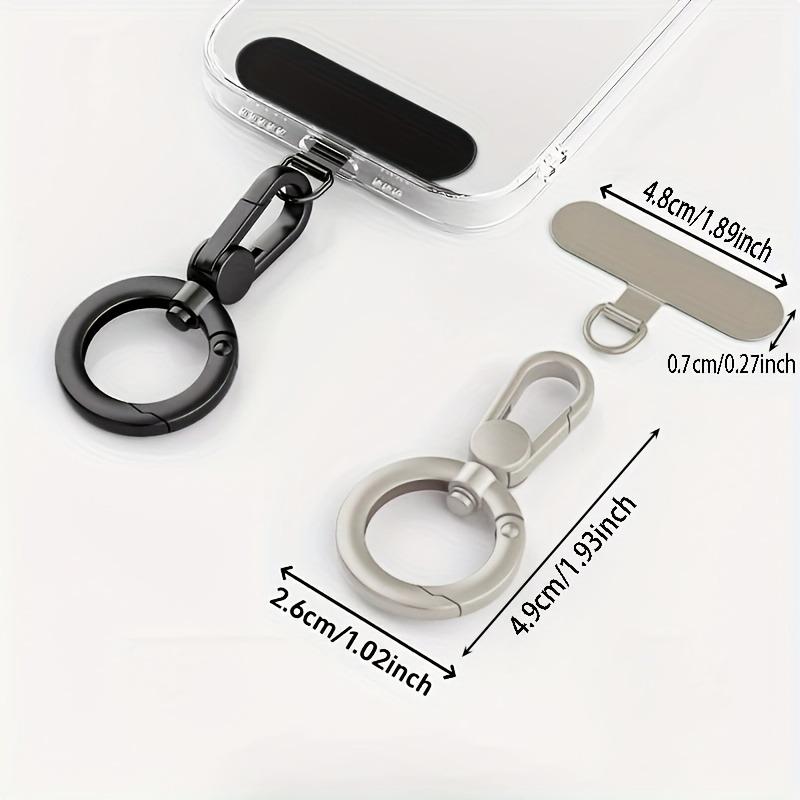 Stainless Steel Phone Lanyard Clip Patch 360° Rotatable Anti-lost Phone Case Hanging Rope Snap Detachable Ultra-thin