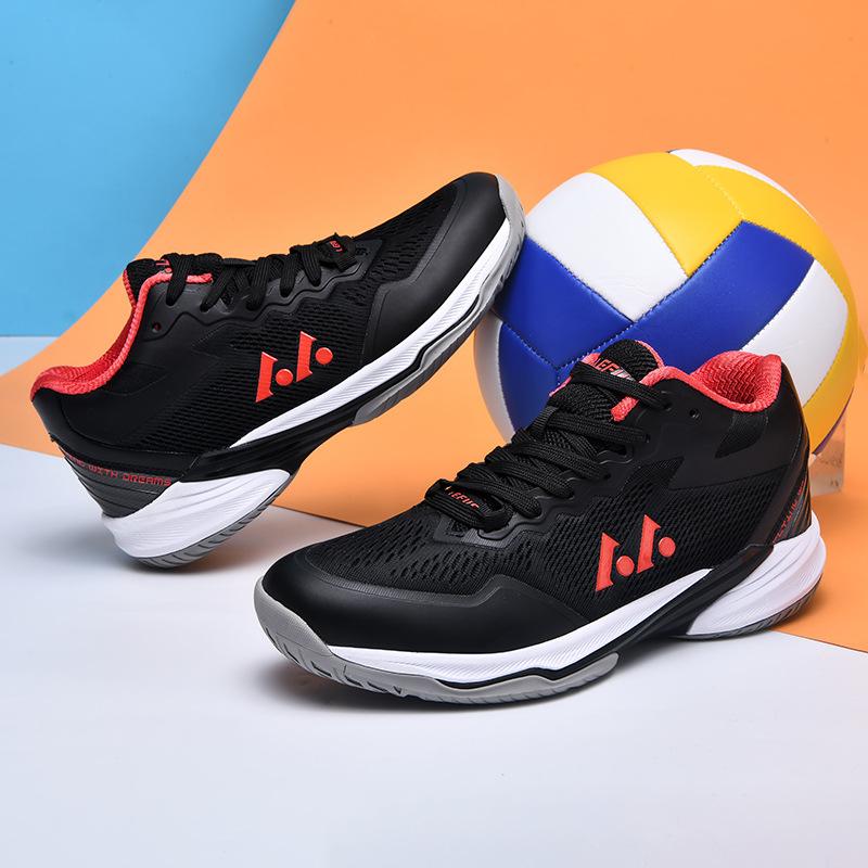 

Rivers new professional volleyball shoes men s wide last breathable non-slip wear-resistant competition training wide palm badminton shoes women 46