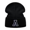 Unisex Letter A-Z Embroidery Beanie Hat for Men Women Winter Knit Caps Soft Ski Hat