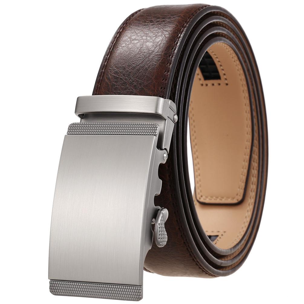 Belt Men'S Two-Layer Cowhide, Automatic Buckle Belt Men'S Leather Belt Ly25-1050-1