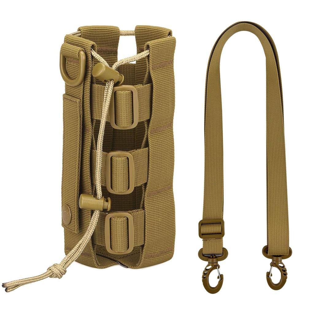 Outdoor Travel Hiking Drawstring Water Bottle Holder Kettle Carrier Bag Outdoor Mountaineering Waist BagTactical Pouch Bag