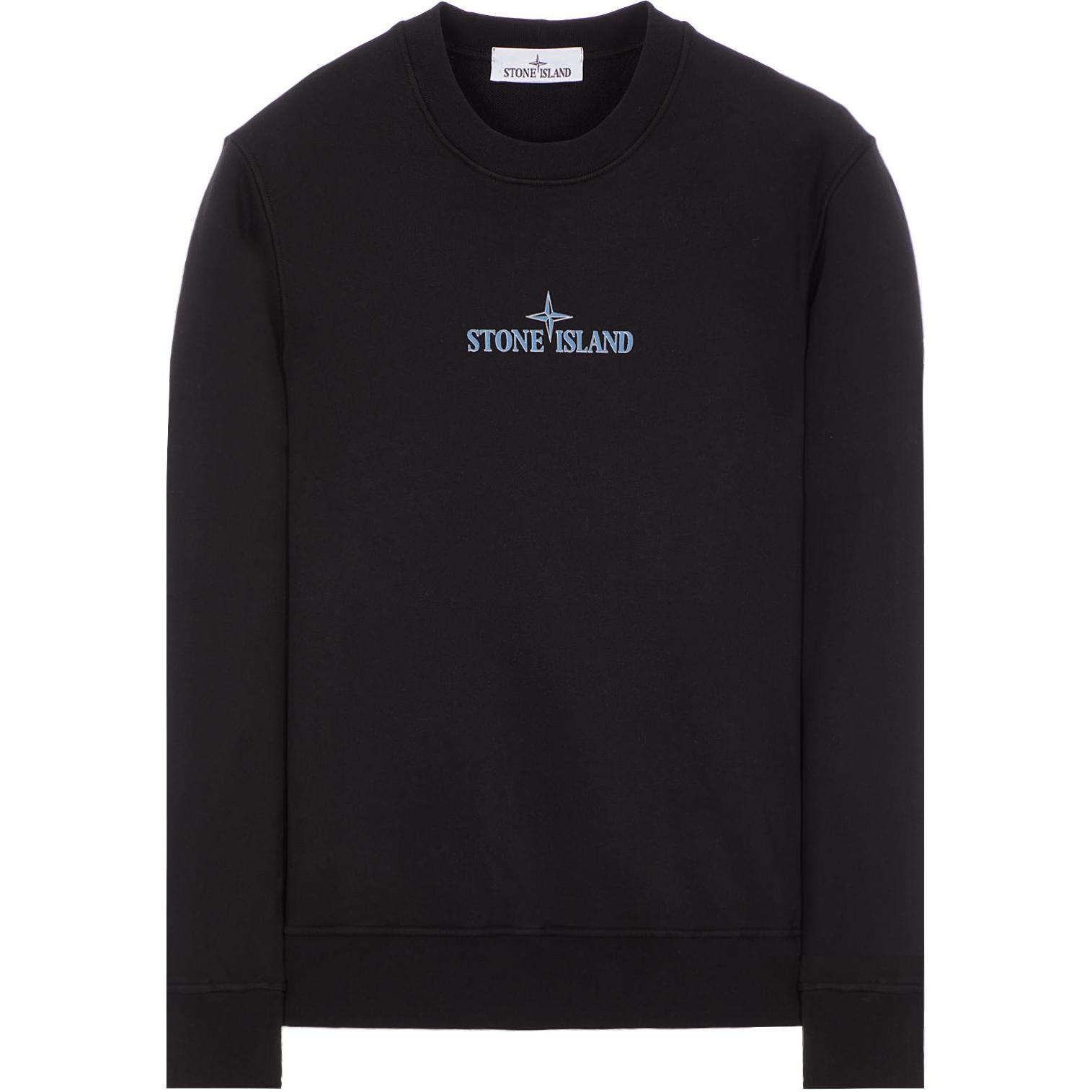 

Stone Island 2024/2025 Autumn Winter Collection Cotton Logo Embroidered Ribbed Cuff Crewneck Sweatshirt Unisex sweatshirt Black 811566182-V0029 M