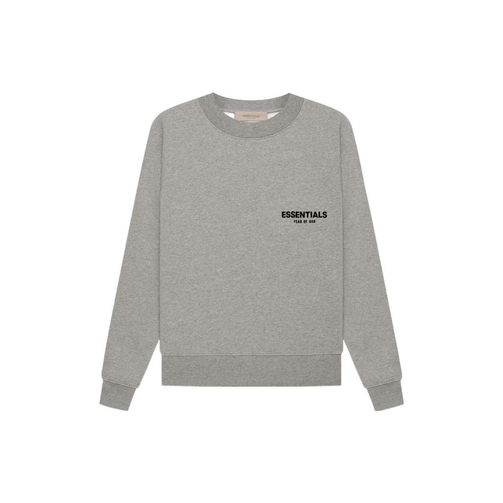 Fear of God Essentials Fleece Crewneck With Velvet Logo SS22 Unisex Sweatshirt Dark-Oatmeal FOG-SS22-614