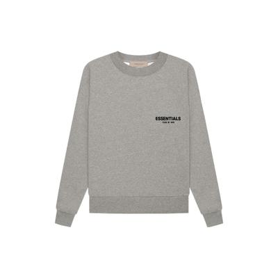 Fear of God Essentials Fleece Crewneck With Velvet Logo SS22 Unisex Sweatshirt Dark-Oatmeal FOG-SS22-614