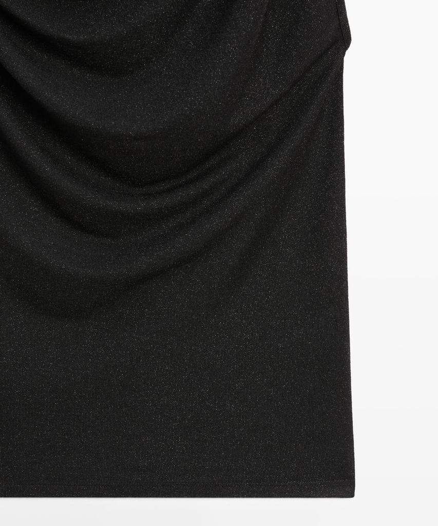 Masimodutti Drape Glossy Knot Detail Top