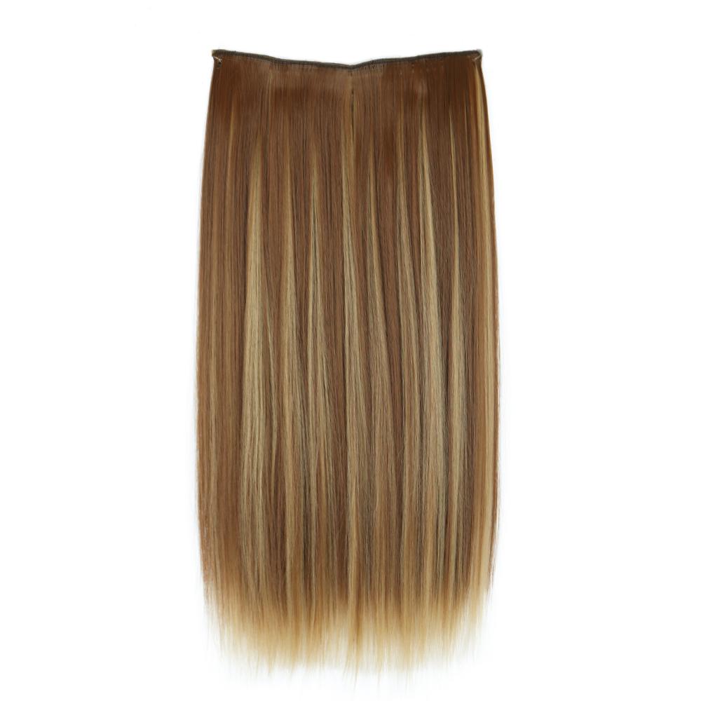 MISS WIG Women Long Straight Invisible Hair Extensions Synthetic Fiber Natural Hairpiece Fish Line Daily Wear Cosplay Hair