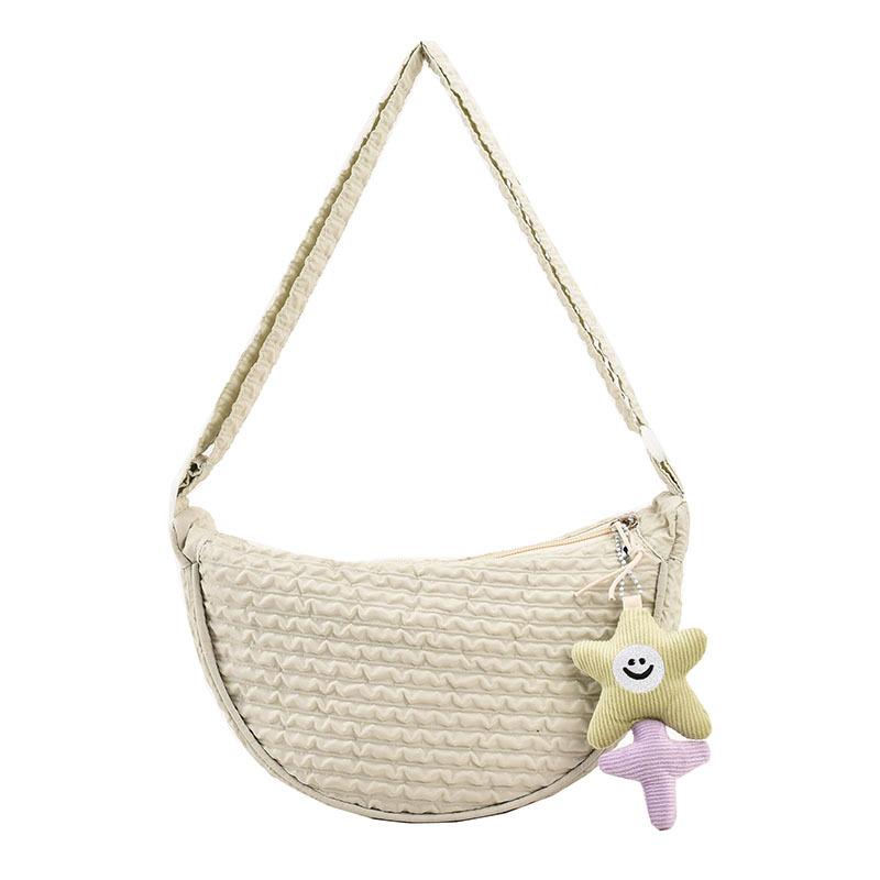 New Sweet and Cute Canvas Bag Trendy Simple Dumpling Bag Student Bag Versatile Bag