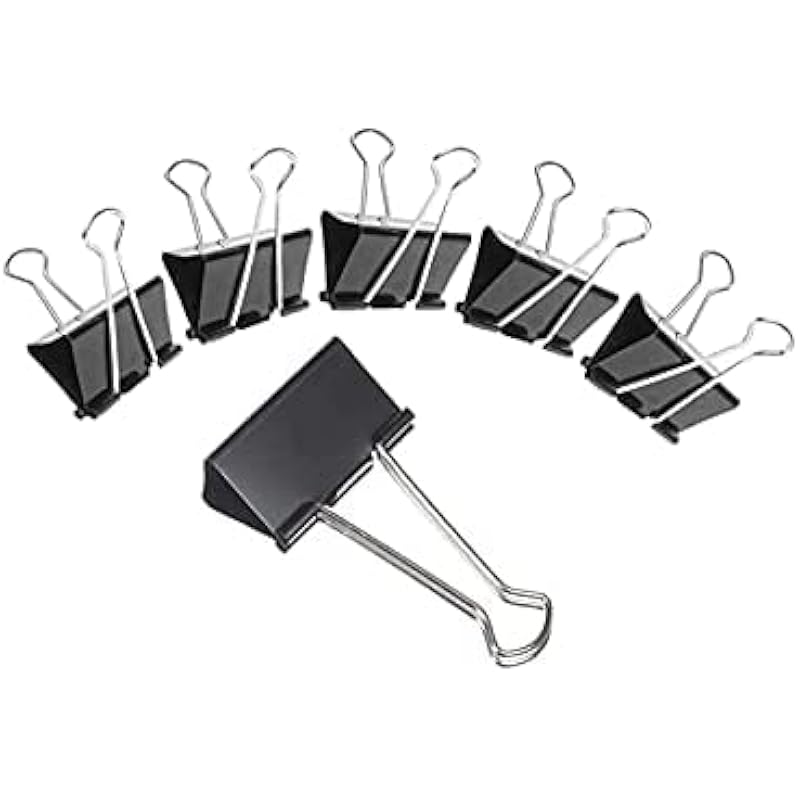 Bambalio Binder Clips 32mm Black Set of 2 Dozen(Pack of 24)