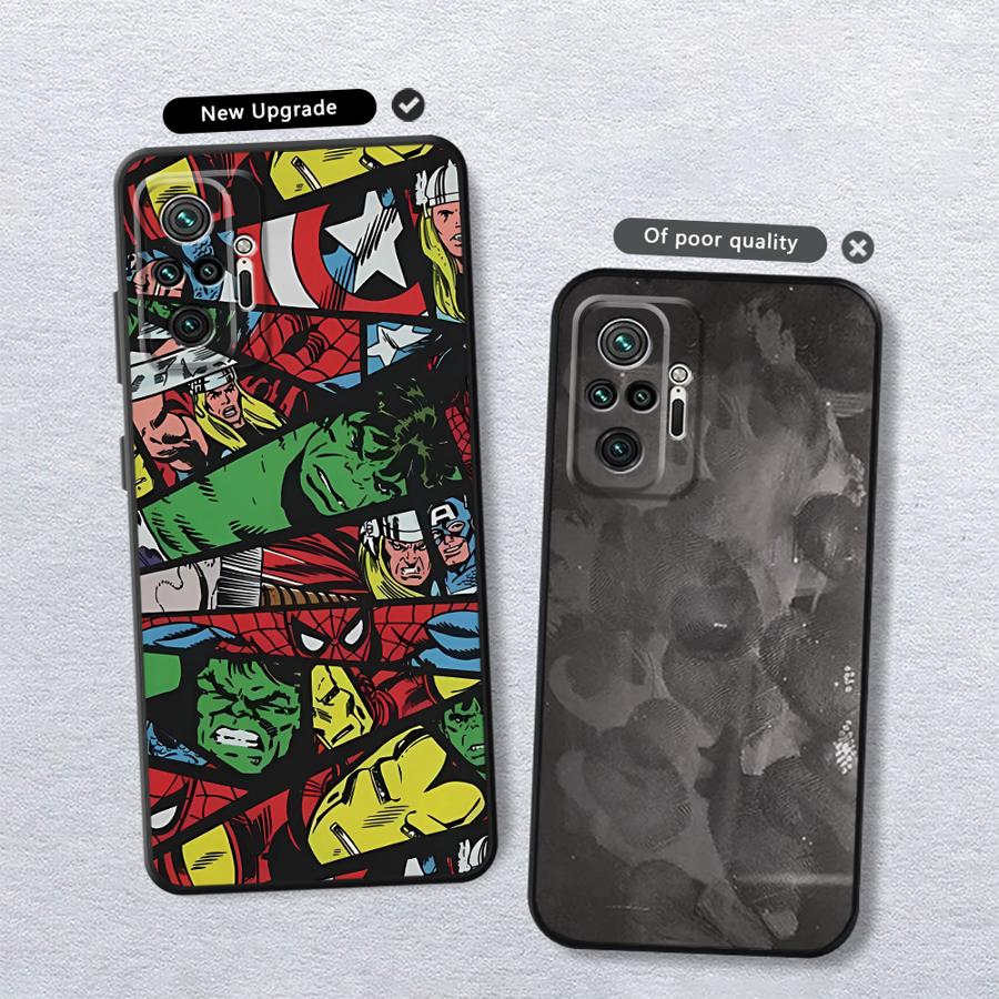 Funda Phone Cover Case for Xiaomi Redmi Note 10S 9S 7 8 10 13 Pro Plus 11 11s 12s 14 12 Pro 9 Marvel Avengers Captain America