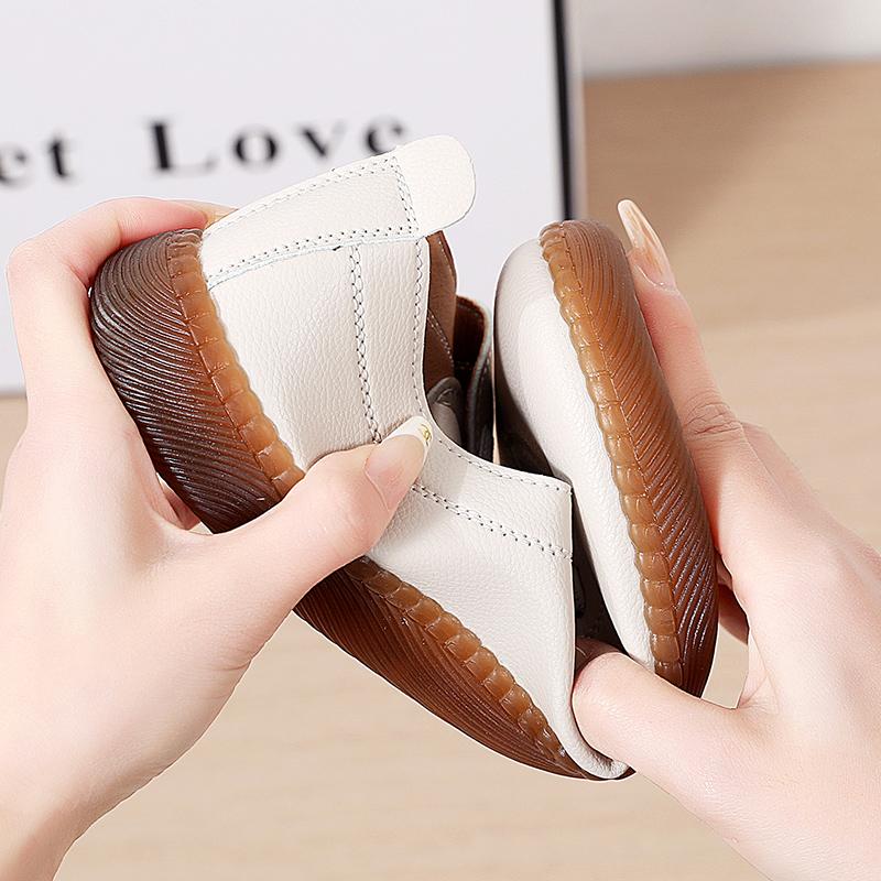 Fashion Summer Casual Women Flats Half Flat Shoes Ladies Girls Slip On Moccasins 2025 New Arrival Black Leather Woman Shoes Sneaker