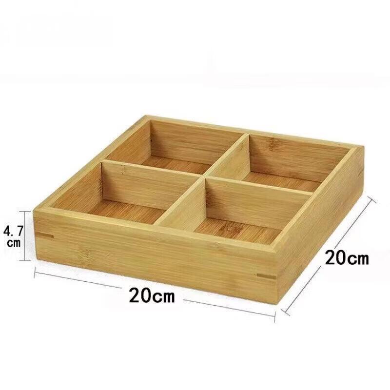 Wooden Four-Compartment Square Serving Tray