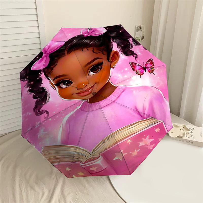 

1PC Girl Book Umbrella-8-Rib Reinforced, Automatic Open, Lightweight & Durable, Fashion Accessory for Outdoor, H0368