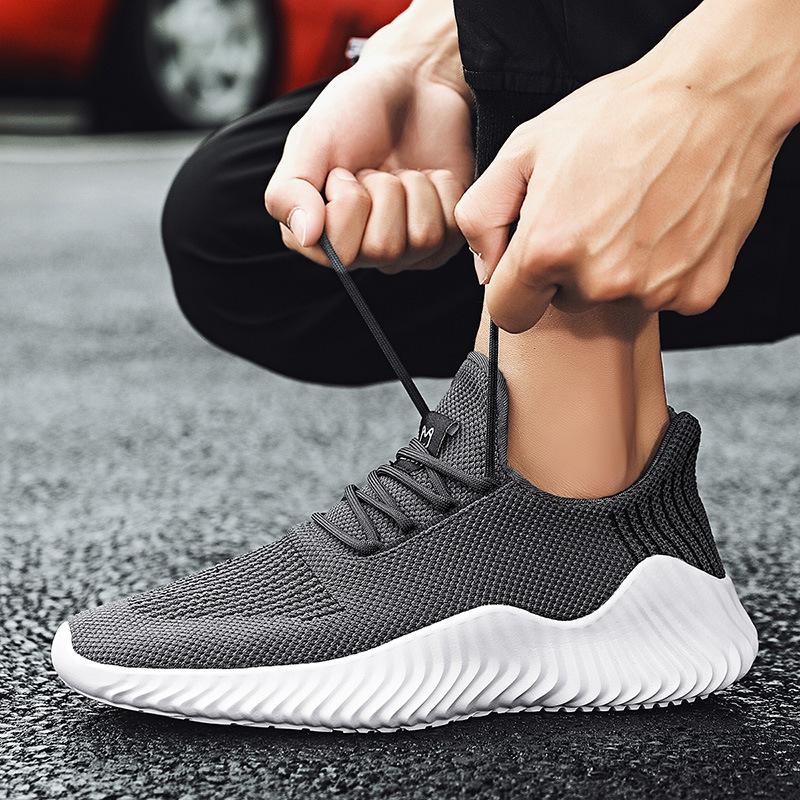 Men's Shoes 2021 Summer and Autumn Korean Version Trendy Casual Shoes Flying Woven Mesh Shoes Running Shoes 4647 Large Size