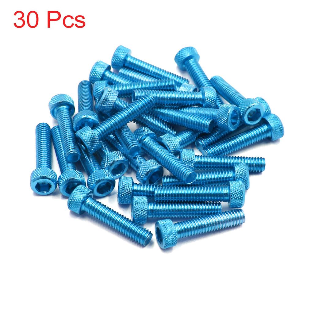 20/30/50pcs M5/M6x30mm Bolts Screws Aluminum Alloy Universal Motorcycle Car Hexagon Socket Fastener Bolts Screws