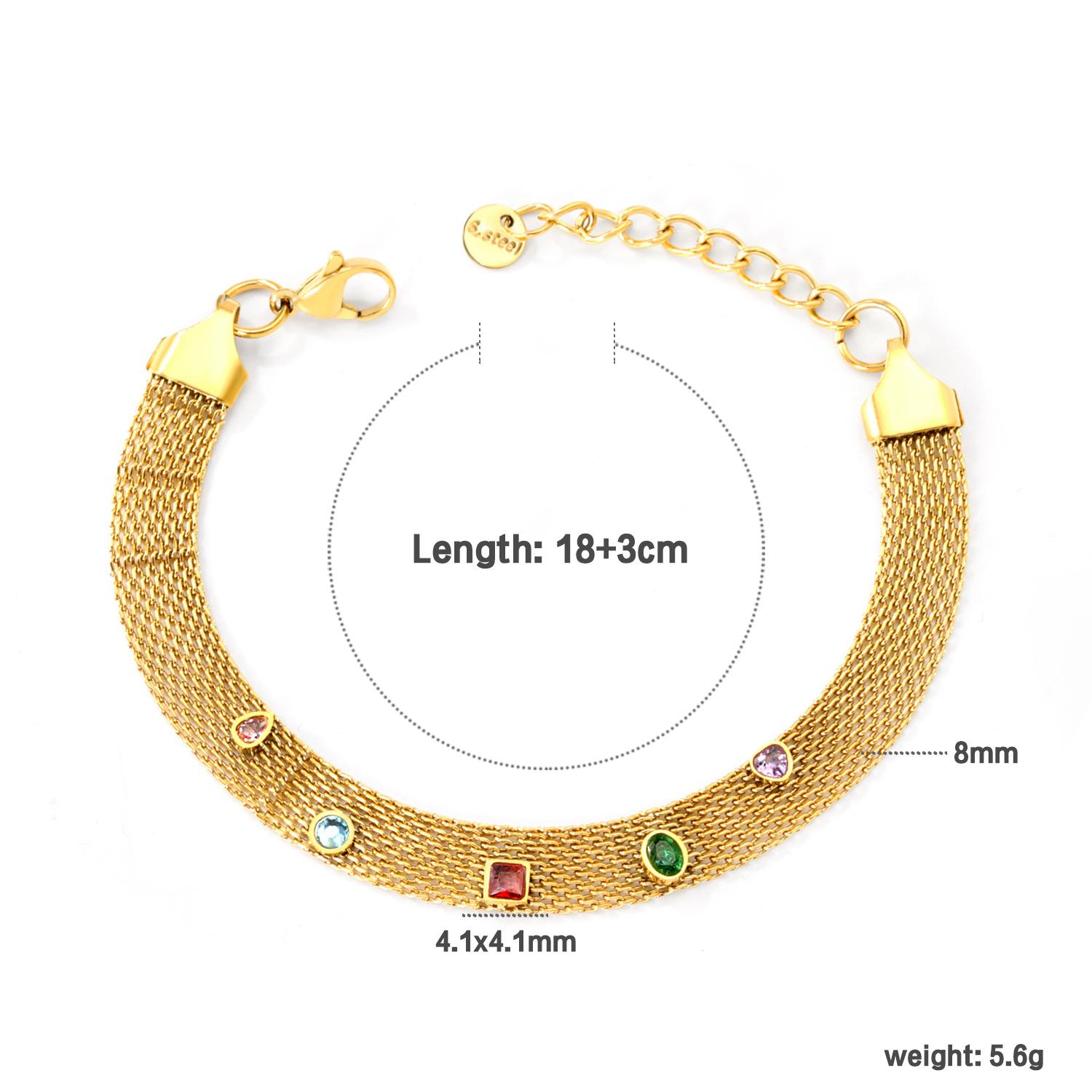 Simple And Versatile Light Luxury Zircon Beaded Bracelet With Unique Design Sense