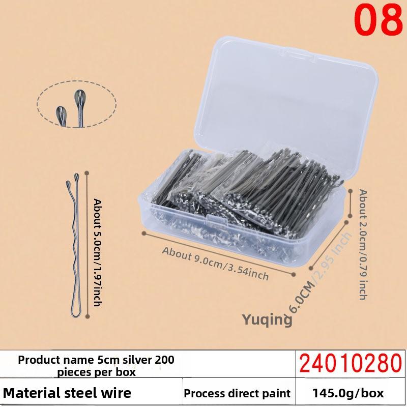 Black Steel Clip Box Contains A Straight Clip for The Bride's Updo Hairstyle Bangs Clip Wavy Hair Clip and Hair Accessory