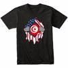 Tunisian American Flags Hands Ripping Flag On Chest T-Shirt - Tunisia Flag Shirt