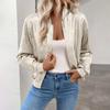 Women's Solid Color Splicing Thin Fashion Jacket Casual Jacket Top