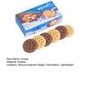6Pcs Student Eraser Soft Rubber Biscuit-Shaped Erasers Decorative Wavy Edge Eraser Back to School Stationery