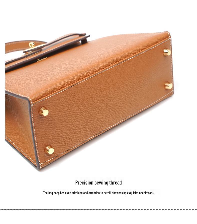 Kelly Bag Genuine Leather Women's Luxury Handbag - 2025 Autumn/Winter Collection: Elegant Shoulder Bag for Commute and High-End Style.