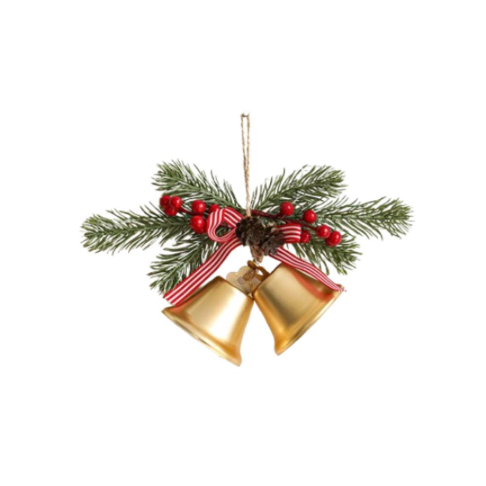 Handmade Bow Bells Pendant Retro Christmas Chime Bell New Year Home Ornament