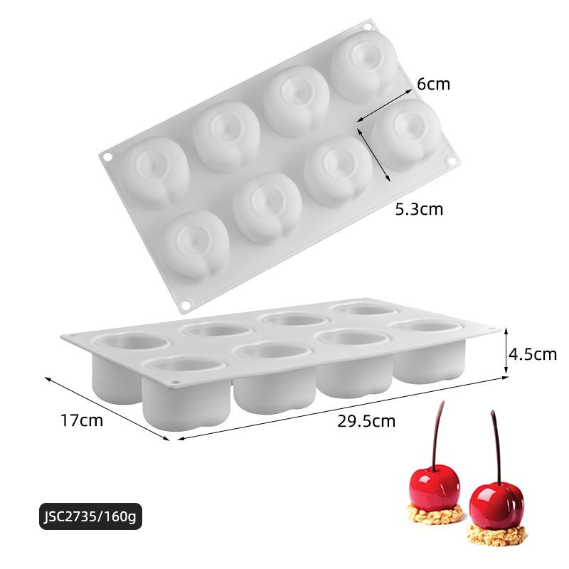 Heart Bow Moon Cloud Mousse Cake Mold Cherry Silicone Molds For Baking Pudding Dessert Chocolate Fruit Cake Decorating Tools
