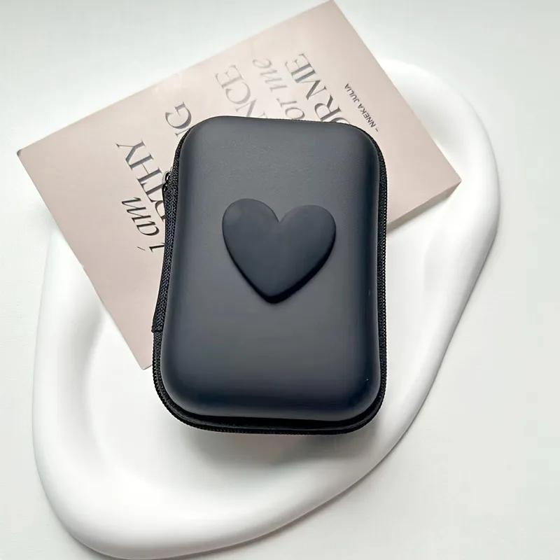 Cute Love Style EVA Storage Bag Anti-Drop Headphone Case Portable Zipper Pouch for Earphones USB Data Cable