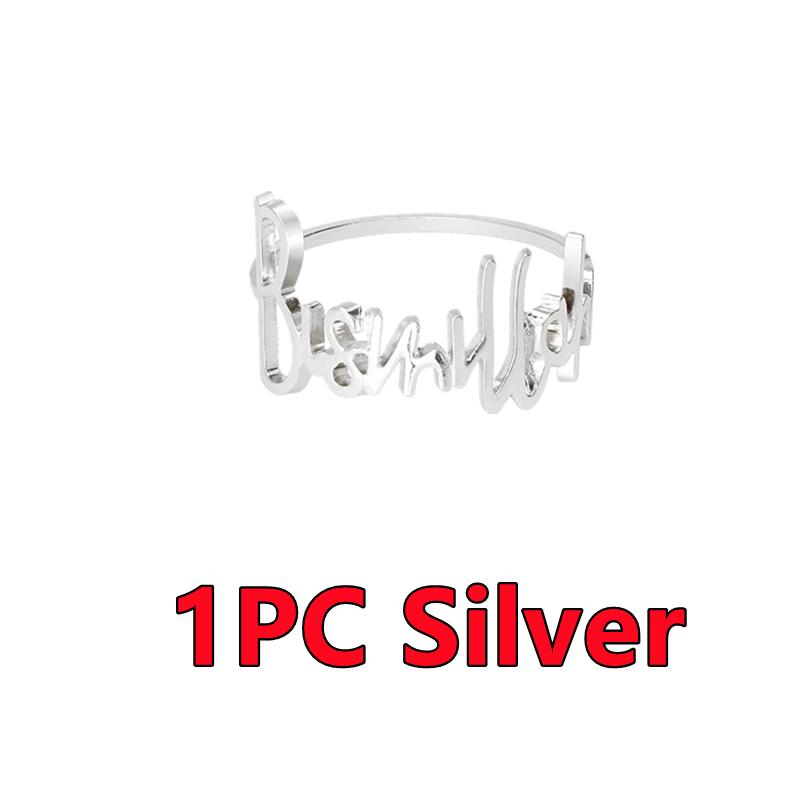 1PC-6PCS Bismillah Letter Napkin Rings Gold Napkin Holder Muslim Islamic Ramadan Kareem Party Wedding Decor Eid Mubarak Gifts