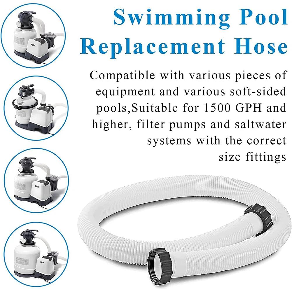 1.5in Diameter Pool Filter Pump Hose with Hose Adapters Pool Sand Filter Pump Hose for Intex Pool Sand Filter Pumps