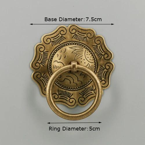 

Decorative Brass Ring Front Door Gate Knockers Chinese Style Door Knocker Wooden Door Pull Ring