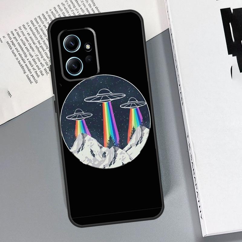Cartoon Space Alien UFO Case For Xiaomi Redmi Note 12 11 10 9 8 Pro 11S 10S 9S 12S Redmi 12 9C 10C 12C Back Cover