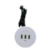 Space Saving Double USB Power Socket 2 USB 1 Type C 170CM Cable Recessed Charger For Electronic Devices Tablets Readers