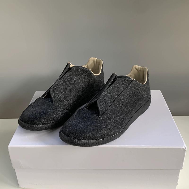 Unisex Buty Wysokie ze Skóry Naturalnej Męskie Sznurowane Buty do Chodzenia Płaskie Codzienne Buty Sportowe Zapięcie na Rzepy Buty na Kostkę Outdoor