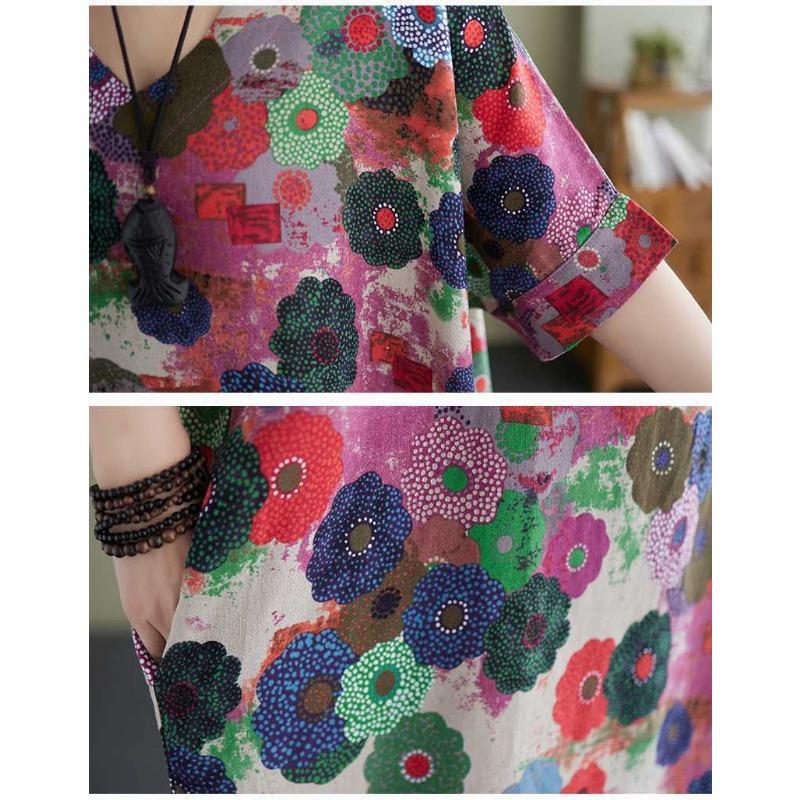 Sommer Neue Vintage Bedruckte Literarische Kleider