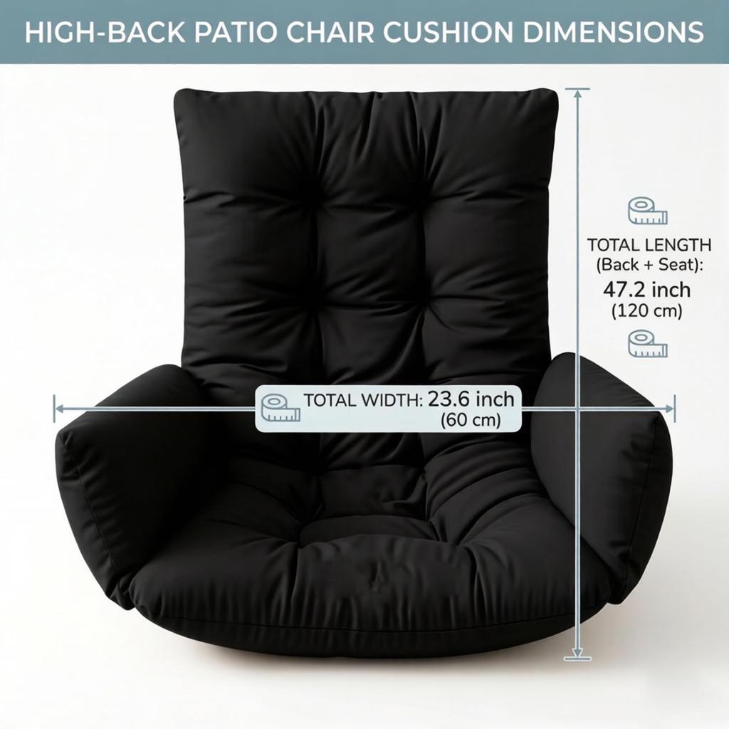 Egg Chair Cushion Replacement Thick & Soft Swing Chair Cushion with Stain Resistant Fabric for Indoor Outdoor Hanging Chairs Black