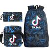 3pcsset Tok Tik Blue Galaxy Backpack Schoolbag Shoulderbag Pencilbag Kids Women