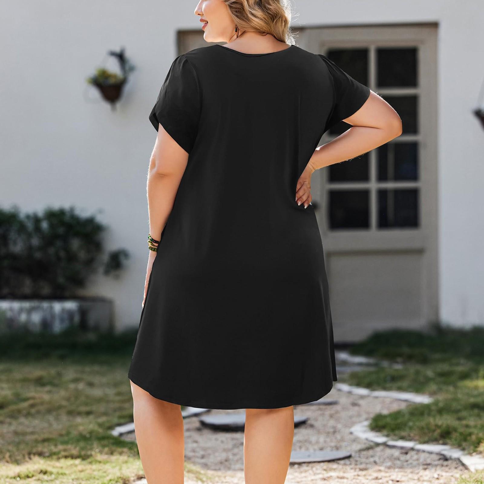 Женское повседневное платье с коротким рукавом — фото 4