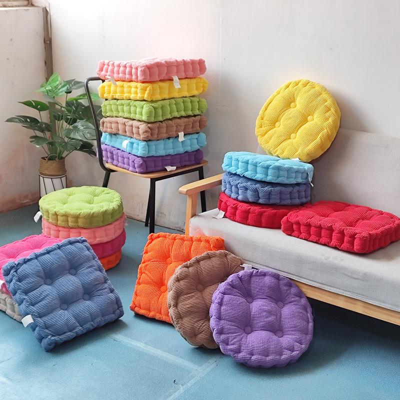 Blue Corn Grain Square Seat Cushion 38x38cm, Polyester Fiber Chair Pad for Office Living Room Bedroom Car Seat