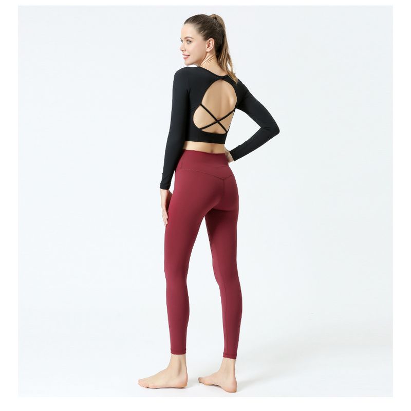 Sexy Backless Tight Sports T-shirt Outerwear Yoga Clothes