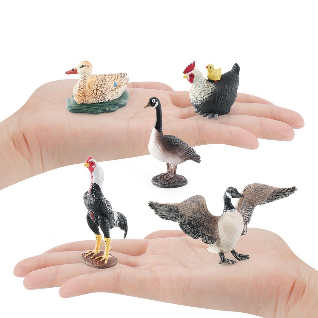 High-quality Pvc Animal Models Including Realistic Mother Duck Hen With Chicks Goose