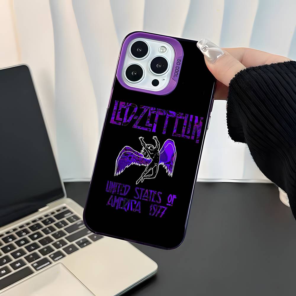 Hot L-Led Z-Zeppelins Band Phone Case For iPhone 17,16,15,14,13,12,11,Mini,Pro,E,SE4,XS,MAX Purple Candy Matte Cover