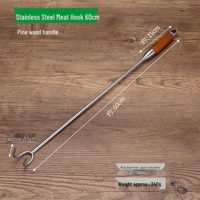 Stainless Steel Braised Meat Hook with Knife Handle - High Temperature Resistant for Kitchen Use