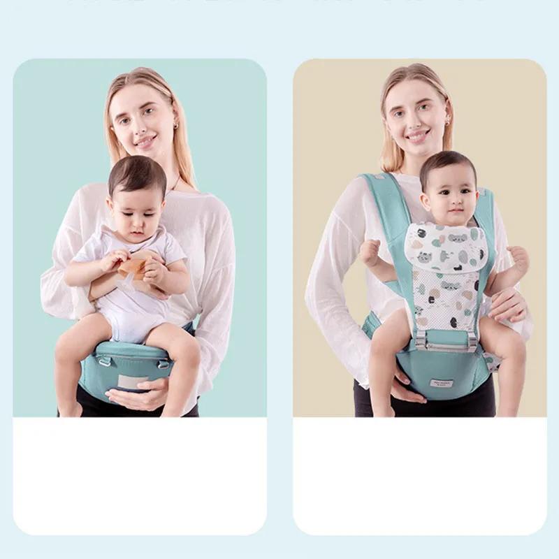 Yeni Doğan Ergonomik Bebek Taşıyıcı Sırt Çantası Gri Bebek Bebek Kalça Koltuklu Taşıyıcı Öne Bakan Ergonomik Kanguru Bebek Taşıma Kumaşı Askı Seyahat