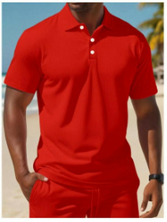 Men's Versatile Slim-Fit Short-Sleeve Polo Shirt Set - Casual Summer Fashion