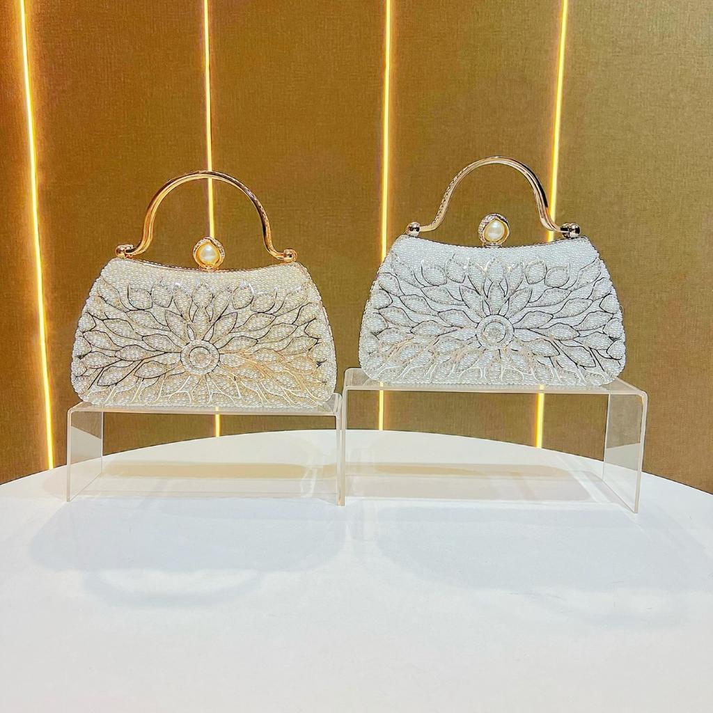 Borsa a pochette con perle e paillettes alla moda, Borsa a tracolla, Borsa da sera formale, Borsa da donna