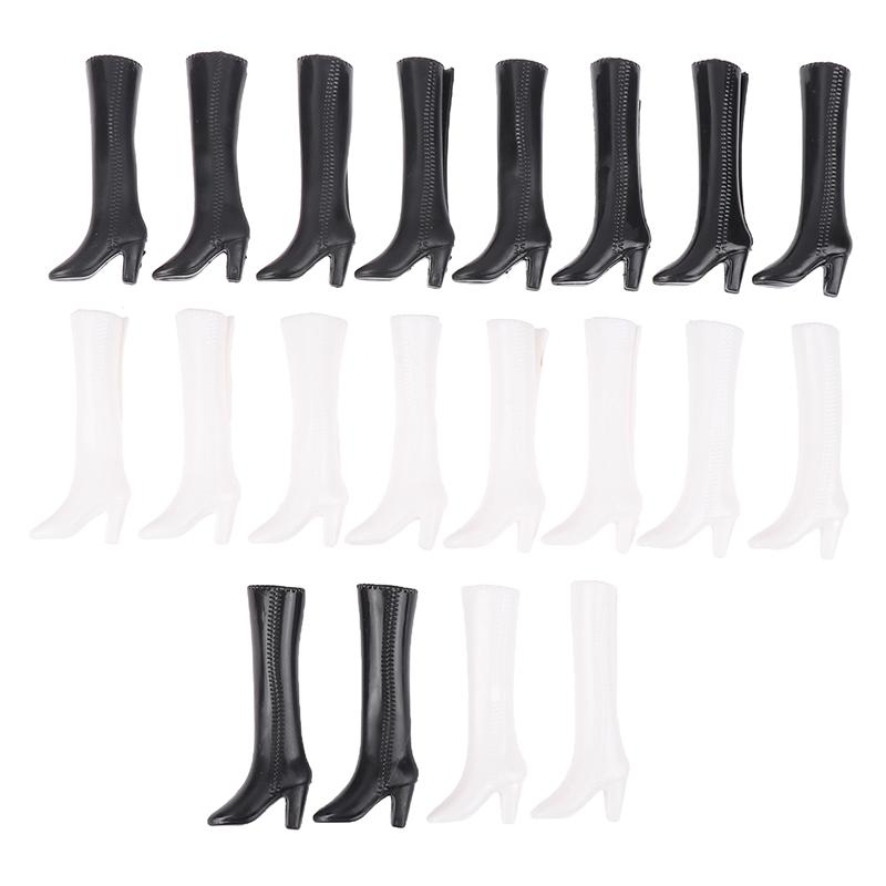 5 Perechi Pantofi Păpușă Cizme Alb Negru Accesorii Decor Păpușă Jucării DIY pentru Copii Potrivite Pentru Păpuși de 30 cm Păpuși 1/6