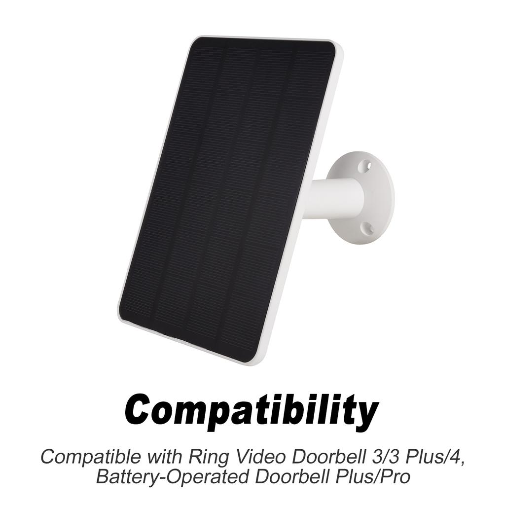 Solar Charger Compatible with Ring Video Doorbell 3 3 Plus 4, Battery Doorbell Plus Pro, Weatherproof Solar Panel