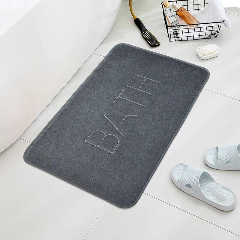 

Коврик для пола, впитывающий нескользящий коврик для ванной, коврик для двери в ванную, ковер для спальни, украшение для ванной комнаты, ковер для кухни, прачечная 400MMx600MM темно-серого
