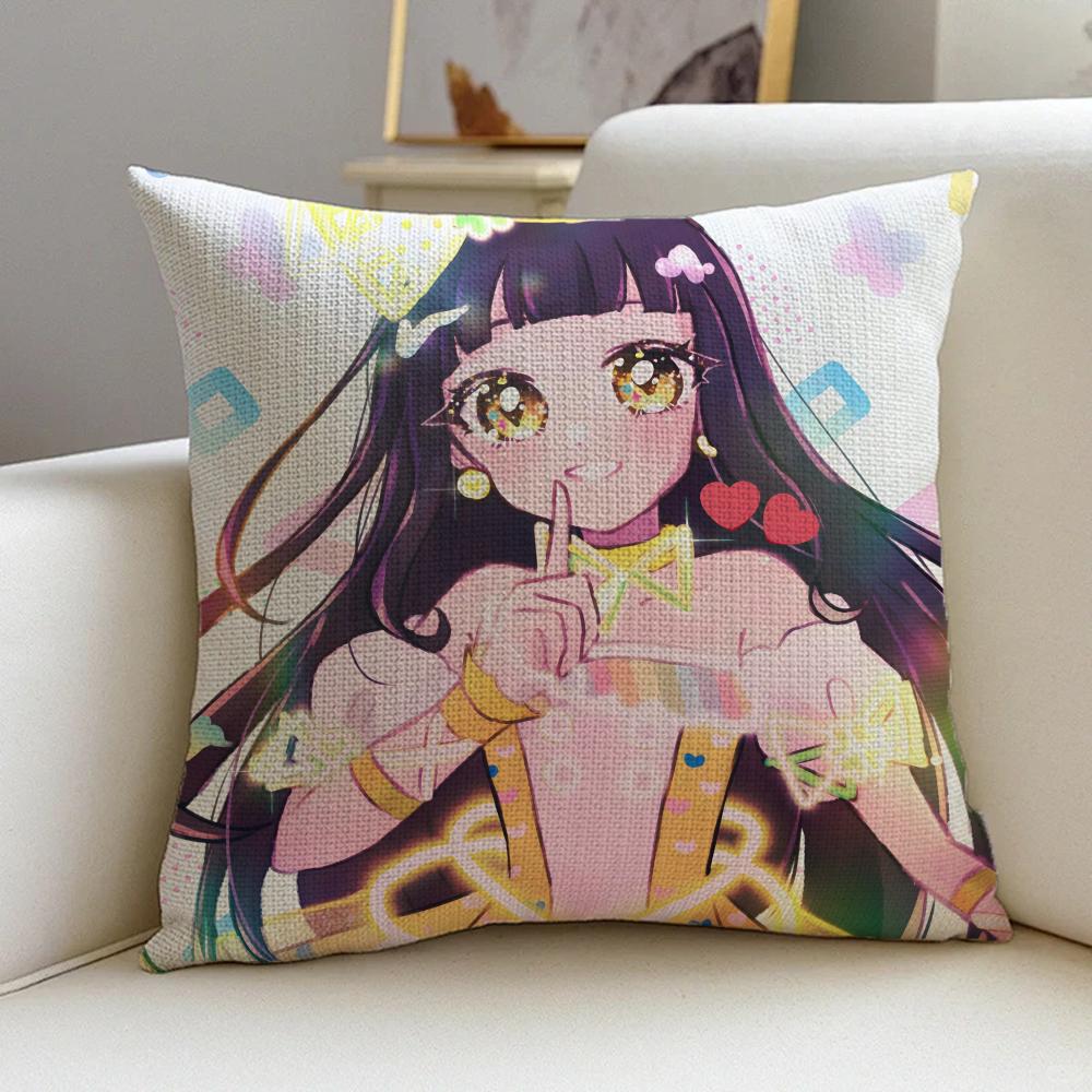 1A-Secret Loves Angel Anime Cushion Cover Natural Linen Pillowcase Set, All-In-One Decor For Sofa, Bedroom & Chair